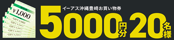 イーアス沖縄豊崎お買い物券 5000円分 20名様